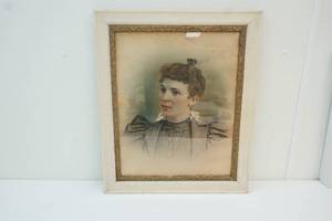 lot 103 image: wood framed portrait