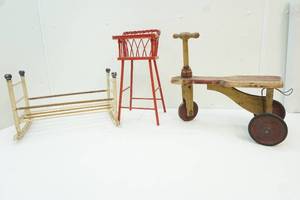 lot 139 image: vintage wood toys