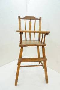 lot 142 image: vintage wood high chair
