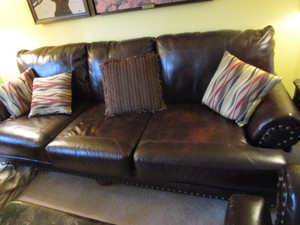 Leather 3-Cushion Sofa