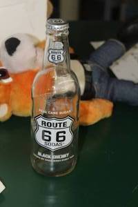 lot 956 image: Route 66 Sodas Black Cherry Glass Bottle