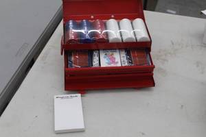 lot 897 image: Snap-on Poker Chip Set with Tool Box w Games