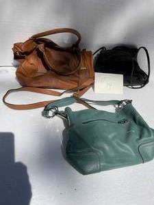 lot 14 image: Nine West (black) Purse, Sage Purse, Orange Purse made by Worthington, All Used condition