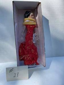 lot 28 image: Stunning Kitty Collier Porcelian Collector Doll. 17 Tall With Box