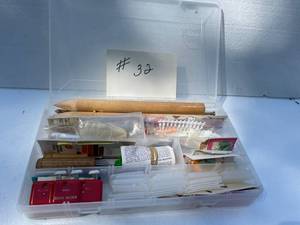 lot 32 image: Case Full Of Crochet Hooks, Counters, Point Guards, Lace, Cable Stitch Holders & More