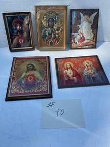 lot 40 image: 2-Beautiful Pictures Of Jesus & Mary. 5x7 & 9.5x7