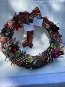 lot 75 image: Light Up Christmas Wreath, Red Lights & 32 Diameter