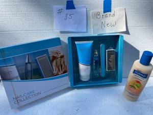 lot 85 image: NEW Secret Mineral From The Dead Sea. Nail Care, Body Lotion, Buffing Block, Nail File, Cuticle Oil