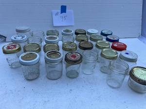lot 95 image: 28-Glass Canning Jelly Jars