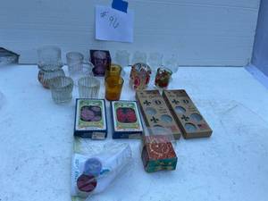 lot 96 image: New Tea Light Candles & Glass Holders