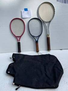 lot 104 image: 3- Rackets 1- With Case