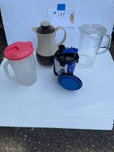 lot 134 image: Drinking Containers, Tan & Brown Coffee Thermos