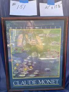 lot 151 image: Claude Monet Print Water Lillies 21x17.5