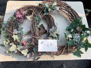 lot 163 image: 2-Twig Branch Wreathes 27 Diameters