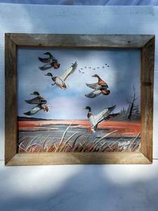 lot 72 image: Nature Picture, Wood Frame, Painted By Arnie Chuckles