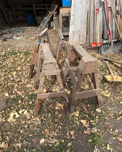 lot 60 image: Wood Sawhorses