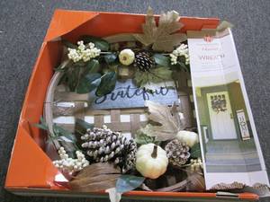 lot 596 image: harvest wreath 18 inches ...