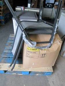 lot 57 image: pallet with chairs,flowers hose ree...