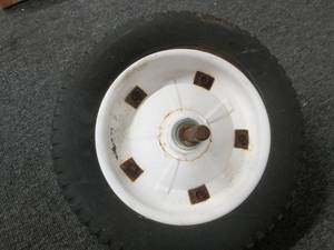 lot 324 image: wheelbarrow tire feels like solid r...