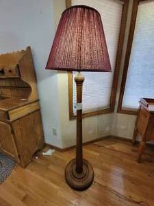 lot 50 image: Vintage  59 Wooden Floor Lamp