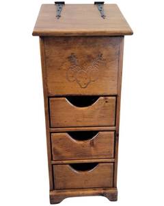 lot 45 image: Vintage Hand-Crafted Wooden Potato and Onion Bin 14 x 12 x 35