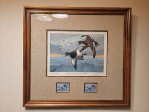 lot 106 image: Vintage 1978 Custom Framed Limited Edition Lester C. Kouba Print- 17.5 x 16.5