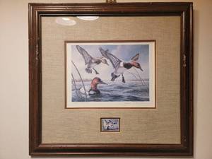 lot 107 image: Vintage 1980 Custom Framed Limited Edition James Meger Print 18 x 17.5
