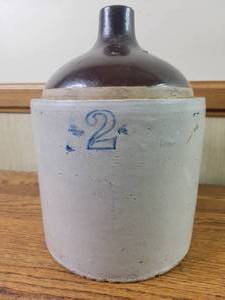 lot 39 image: 2 Gallon Early 1900s Antique Stoneware Jug
