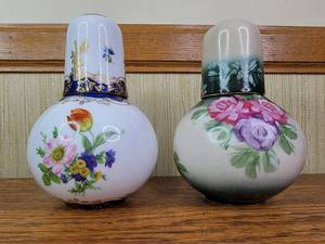 lot 143 image: Antique 1940s Limoges China  and Vintage Baum Bros. Hand-Painted Bedside Carafe and Cup