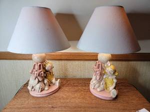 lot 267 image: Vintage Adorable Rag Doll Lamps