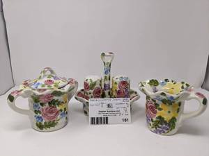 lot 181 image: Beautiful Tabletops Unlimited Jardine Hand-Painted Ceramic Collection