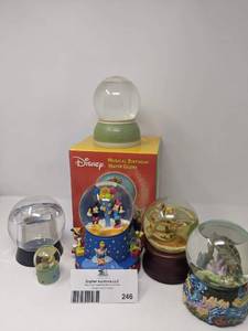 lot 246 image: 5 Vintage Snow Globes-Disney & More