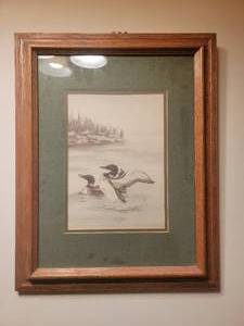 lot 111 image: Beautiful Framed Duck Decoys Print- 26 x 21