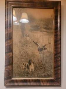 lot 123 image: Vintage Framed Mans Best Friend Print-15.5 x 24