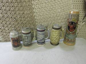 lot 5 image: (FS) 5 Vintage Steins 3 Avon 1981  ...
