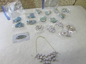 lot 40 image: (BS) Assorted Necklaces and Hair Cl...