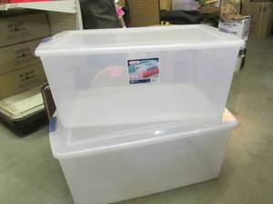 lot 111 image: (D-2T) 2 Large Sterilite 105 Qt Tot...