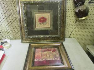 lot 130 image: (C-3) 2 Framed Wall Decor 26 x 26...