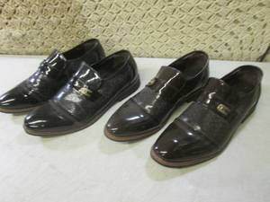 lot 157 image: (CSB) 2 Pair Mens Dress Shoes 1 Bl...
