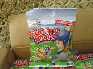 lot 304 image: (B-2) 24 - 5oz Bags Fruity Sour Gum...