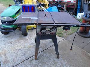 Craftsman 10 tilting arbor table saw. No fence or miter. Tested & works. As shown.