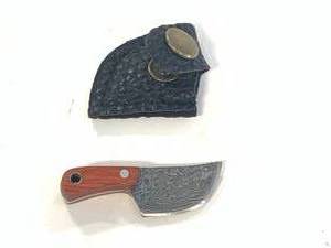 Mini Damascus knife & sheath
