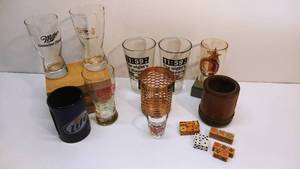 Miller Light Beer Glasses, MN Centennial Glass, Yahtzee Dice Cup and Dice and more