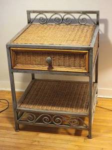 Charming Woven Wicker Side Table