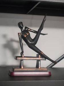Amazing Modern Minimalist Fine Art Metal Sculpture - Pommel Horse and Gymnast