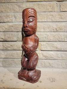 Exotic Polynesian Maori Fine Art Whakairo Sculpture in Kauri Wood