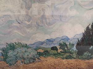 Classic Fine Art Print by Vincent Van Gogh - Wheatfield and the Cypress Trees