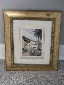 Tropical Fine Art Lithograph by Anita Symonds - Flatts Village, Bermuda