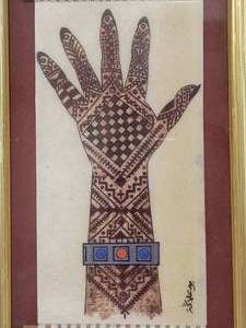 Fantastic Moroccan Original Fine Art Painted Miniature Textile
