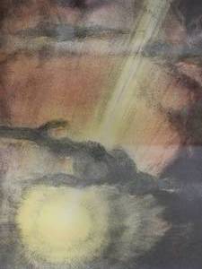 Ethereal Fine Art Judaica Lithograph by Abel Pann B - The Bible Portfolio - #2 And there was light